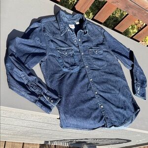 Levi's Dark Blue Denim Button-Down Shirt